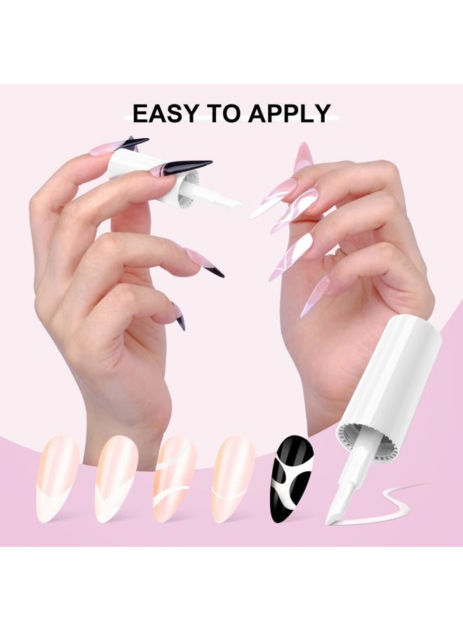 Saviland French Gel Nail Polish: 1PC 10 ML White Gel Polish Easy French Smile Line in 5s French Tip Nail Tool French Nails U V LED Gel French Tip Nail Art Nail Supplies for Starter Professional Gift - Image 5