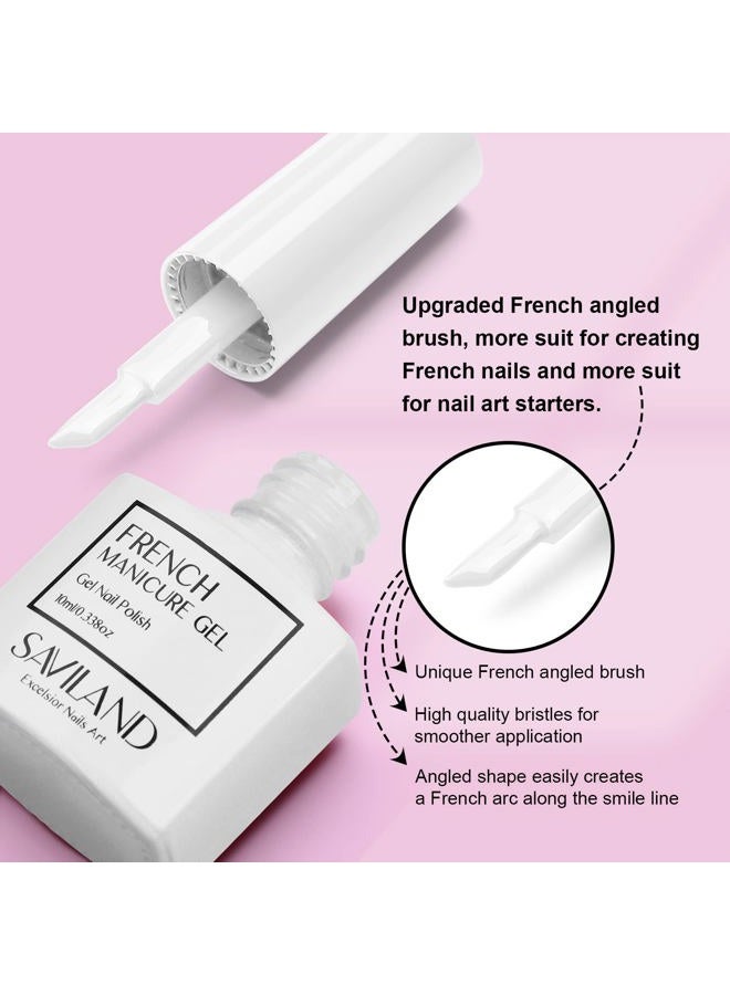 Saviland French Gel Nail Polish: 1PC 10 ML White Gel Polish Easy French Smile Line in 5s French Tip Nail Tool French Nails U V LED Gel French Tip Nail Art Nail Supplies for Starter Professional Gift - Image 3