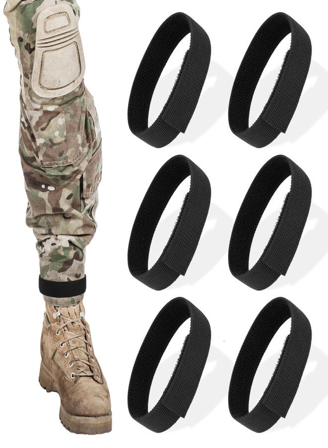 Grevosea 6 Pcs Ankle Strap, Boot Blousers Ankle Strap Elastic Boot Straps Bicycle Pant Leg Straps Adjustable Cycling Ankle Safety Band Black Elastic with Buckle for Riding Climbing Fishing Outdoor Sports - Image 1