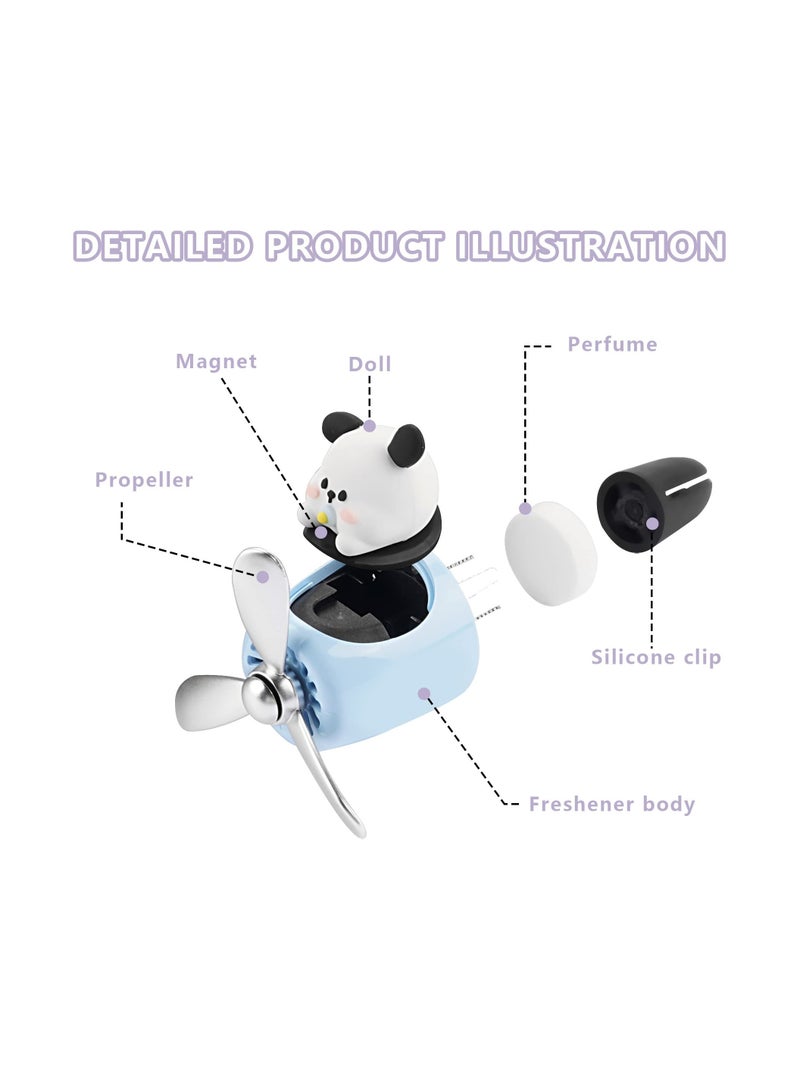 SOLARAE Cute Cartoon White Puppy Pilot Car Air Freshener with Rotating Propeller - Creative Automotive Diffuser and Funny Car Interior Decoration (1 Pack) - Image 4