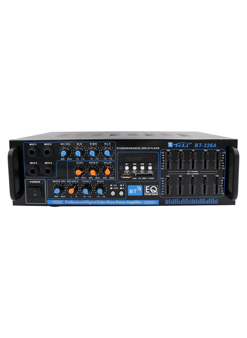 Teli Teli Professional Digital Echo Mixer Power Amplifier, Black  - Image 1