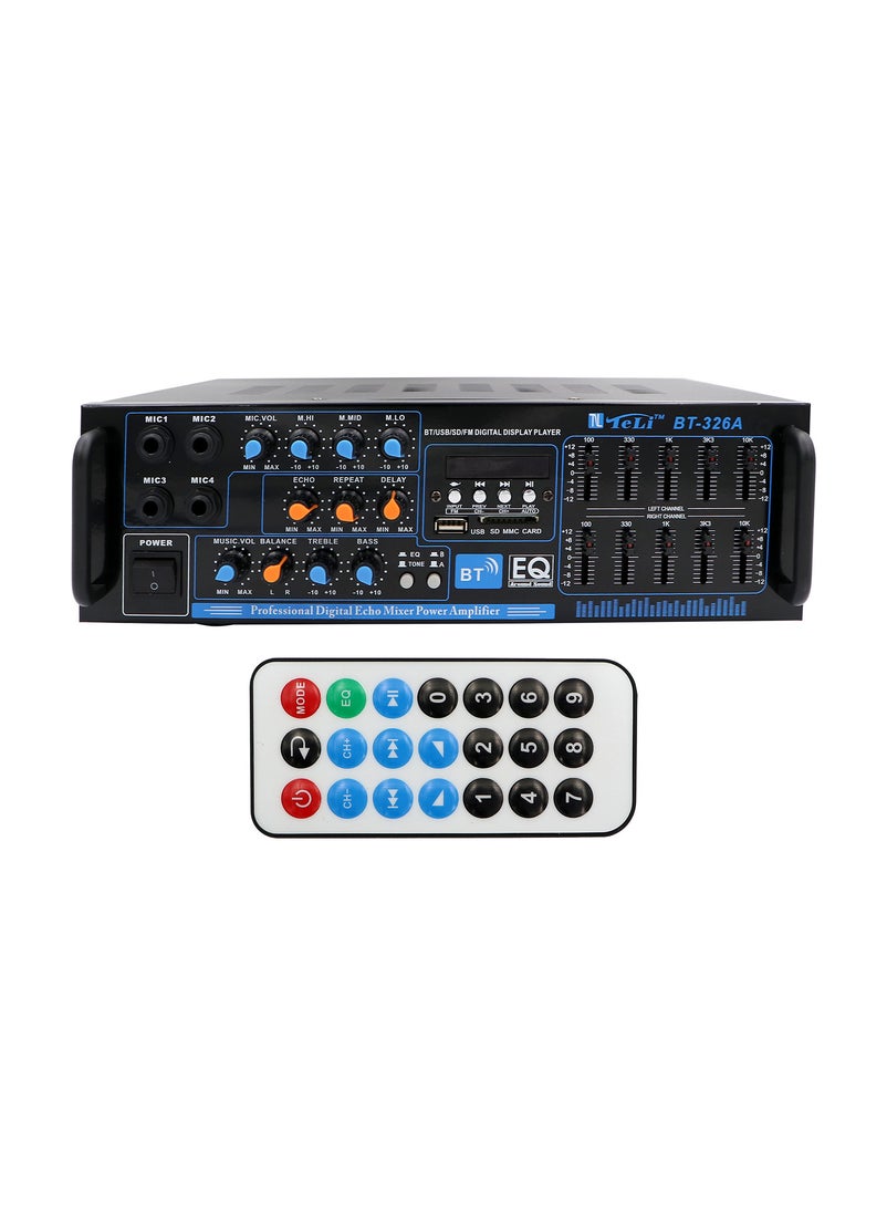 Teli Teli Professional Digital Echo Mixer Power Amplifier, Black  - Image 3
