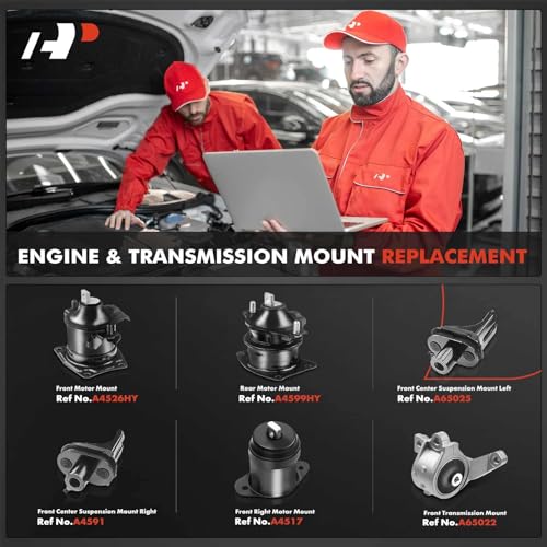 A-Premium 6PCS Engine Motor Mount Transmission Mount Suspension Mount Set Compatible with Acura TL Base Type-S 2007 2008, Automatic Transmission - Image 2