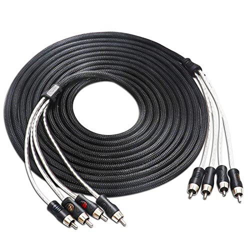 RECOIL P417 Premium 100% Oxygen Free Copper 17ft 4-Channel RCA Audio Interconnects Cable 4X RCA Male to 4X RCA Male Double Shielded with Noise Reduction - Image 1