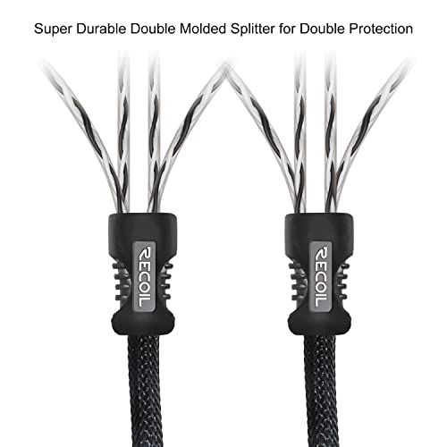 RECOIL P417 Premium 100% Oxygen Free Copper 17ft 4-Channel RCA Audio Interconnects Cable 4X RCA Male to 4X RCA Male Double Shielded with Noise Reduction - Image 5