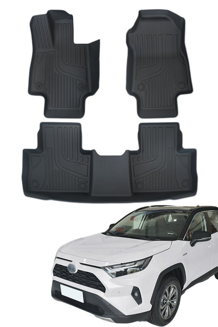 Car Foot Pad, suitable for 2020-2025 Toyota RAV4 gasoline car car foot pad, wear-resistant, easy to clean, high-end, material: TPE. - Image 1