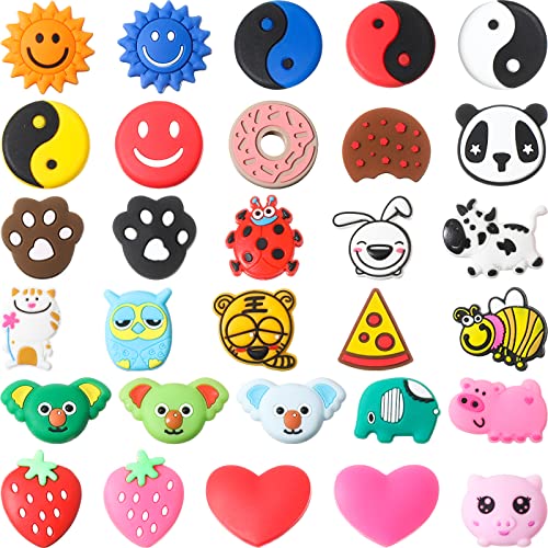 Leitee 30 Pcs Cute Tennis Dampener Funny Tennis Racket Vibration Racquet Dampener Soft Silicone for Sport Gift, Assorted Designs - Image 1