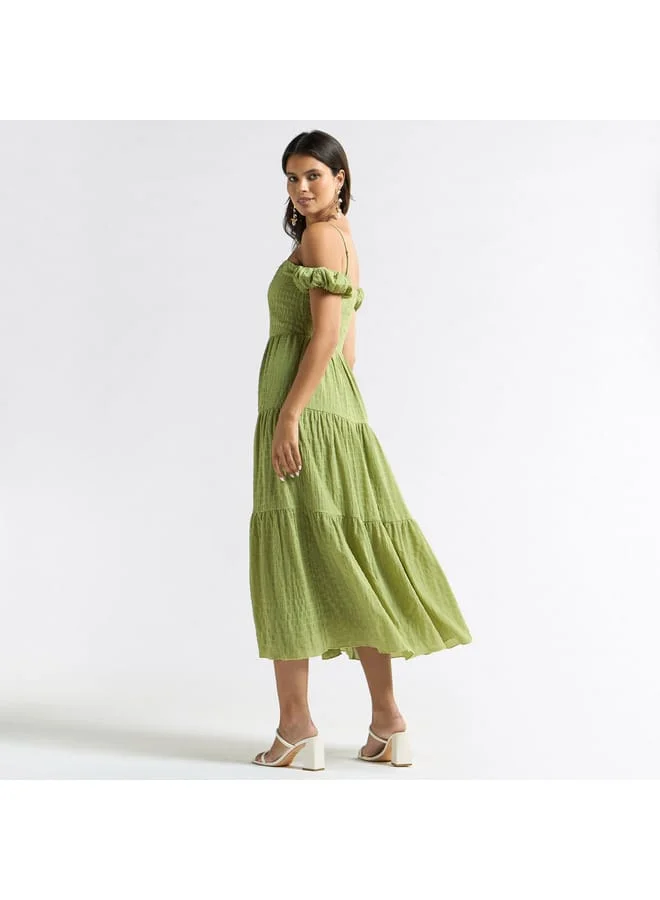 Splash FAV Tiered Green Dress