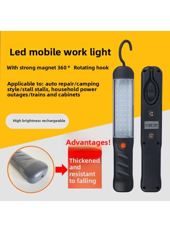 مصباح عمل متنقل LED محمول لإصلاح السيارات مزود بخطاف ومصباح يدوي قابل لإعادة الشحن وإضاءة طوارئ 