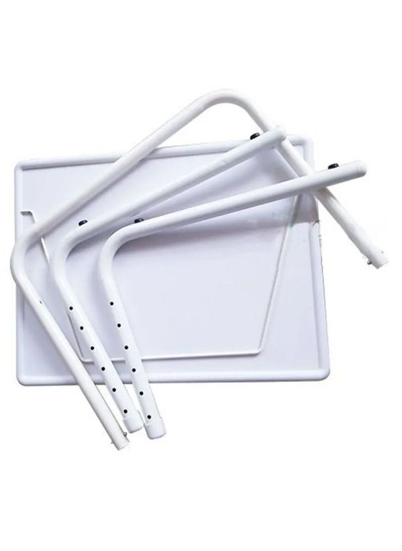 DubaiGallery - Plastic Table Mate Folding Portable TV Tray Laptop Desk Adjustable Height Tilt Angle Multi Function for Sofa Couch Bed Reading Working Eating White - Image 1