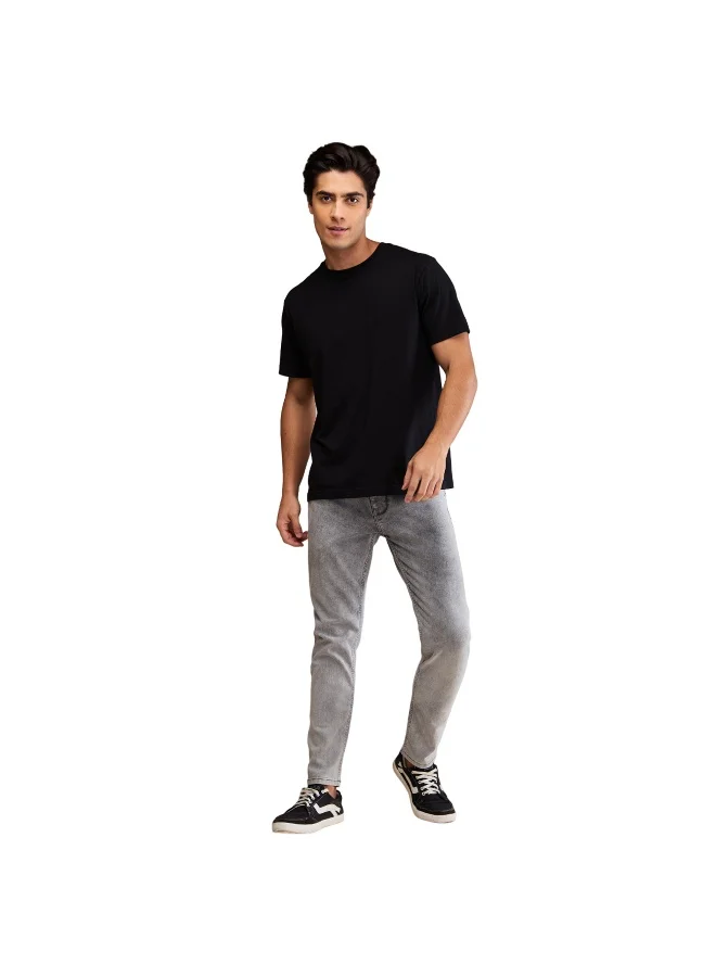 Being Human Mens Light Grey Tone Cropped Fit Denims