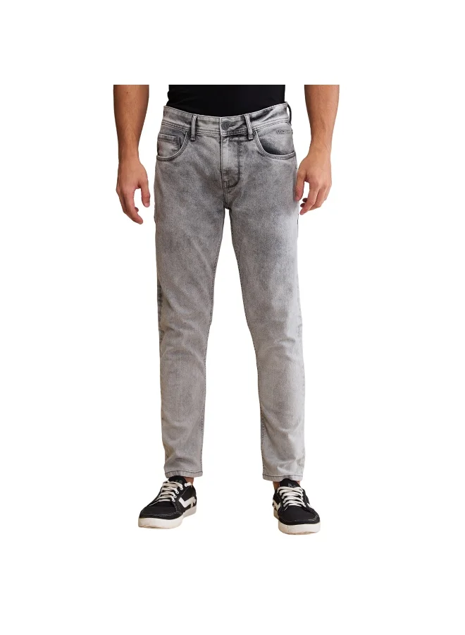 Being Human Mens Light Grey Tone Cropped Fit Denims