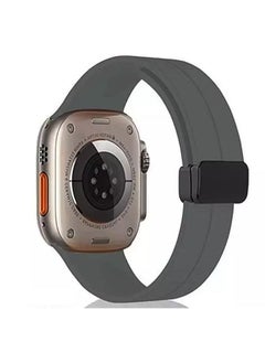 High Quality Silicone Band iWatch Sports Strap with Magnetic Lock for Apple Watch 44mm 45mm and Ultra 49mm 8 SE 7 6 5 Grey