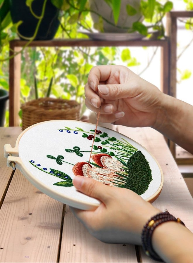 TINDTOP Embroidery Kit for Adult for Beginners, 5 Sets Mushroom Embroidery Kit for Beginners Include Embroidery Cloth Hoops Threads for Craft Lover Hand Stitch with Embroidery Skill Techniques - Image 4