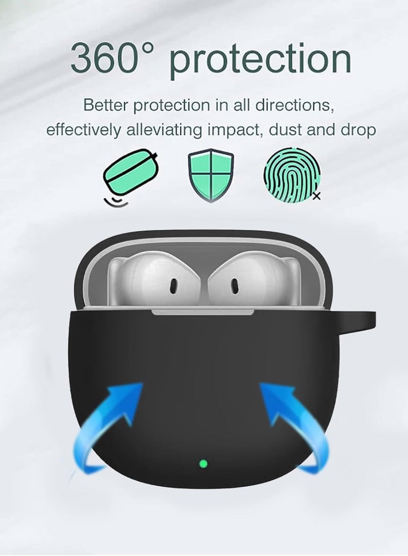 Earphone Protective Case Suitable For Honor Earbuds x6 Cover Shockproof Shell Washable Silicone Housing Anti Dust Sleeve Frame (Black)  - Image 4