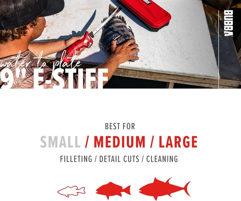 Bubba E-STIFF Electric Fillet Blade with Ti-Nitride Coated Hollow Stainless Steel Non-Stick Reciprocating Construction for Fishing and Outdoors - Image 4