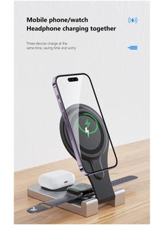 XiuWoo Magnetic 3 in 1 Wireless Charging Station for Apple Series, 15W Fast Mag-Safe Charger Stand for iPhone 15/14/13, for iWatch9/8/7  - Image 4