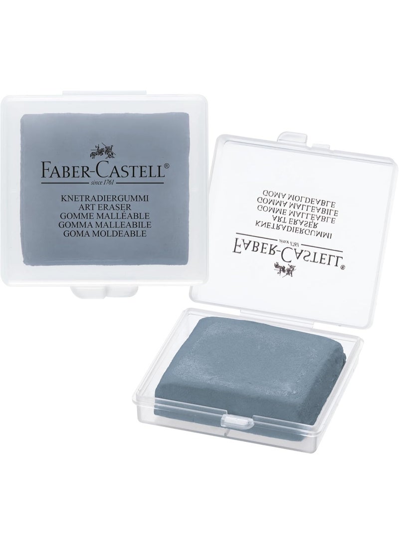 FABER-CASTELL 2-Piece Grey Kneadable Eraser Set – Soft Moldable Putty Erasers for Pencil, Charcoal, Graphite, Sketching, Drawing & Art Supplies - Image 1