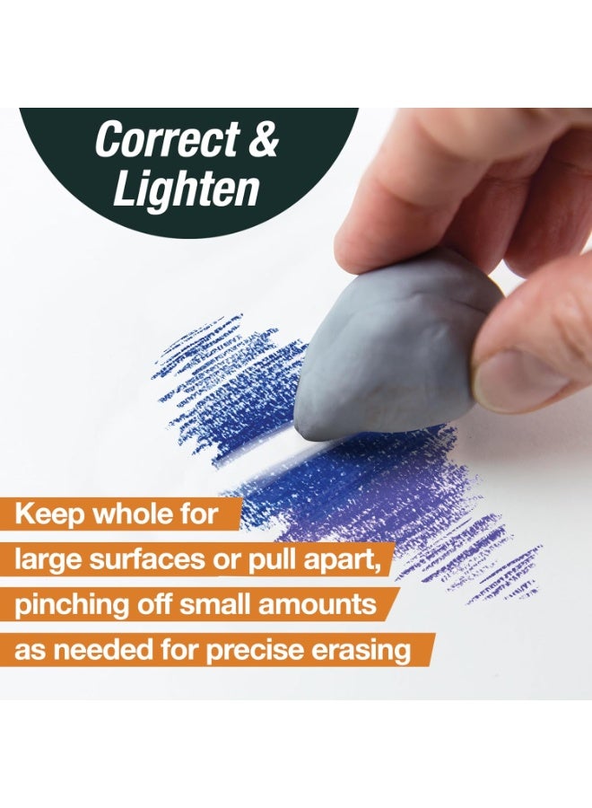 FABER-CASTELL 2-Piece Grey Kneadable Eraser Set – Soft Moldable Putty Erasers for Pencil, Charcoal, Graphite, Sketching, Drawing & Art Supplies - Image 4