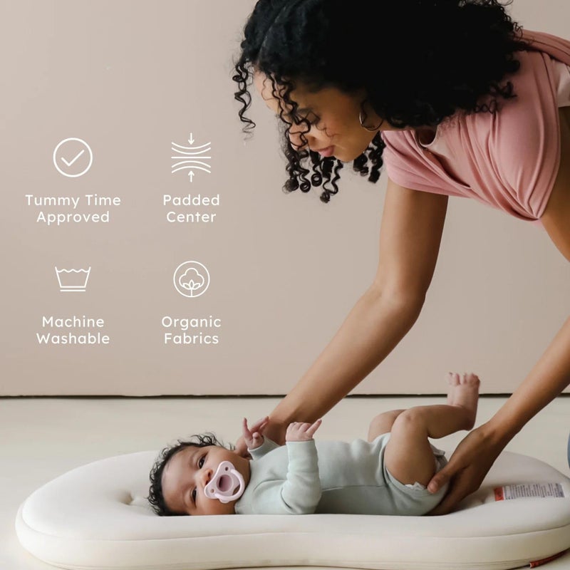 Snuggle MeÂ® Baby Lounger Curve (0-6 Months) - Premium Organic Cotton with Foam Core, Machine-Washable Cover, Buttery-Soft & Breathable Infant Lounger with Travel Bag (30 in x 20 in x 1.9 in) - Natural - Image 5