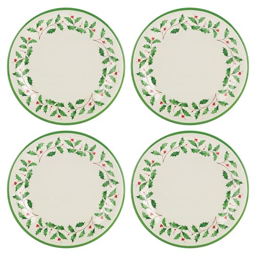 Lenox 863669 Holiday 4Piece Melamine Dinner Plate Set Christmas Dinnerware Hosting