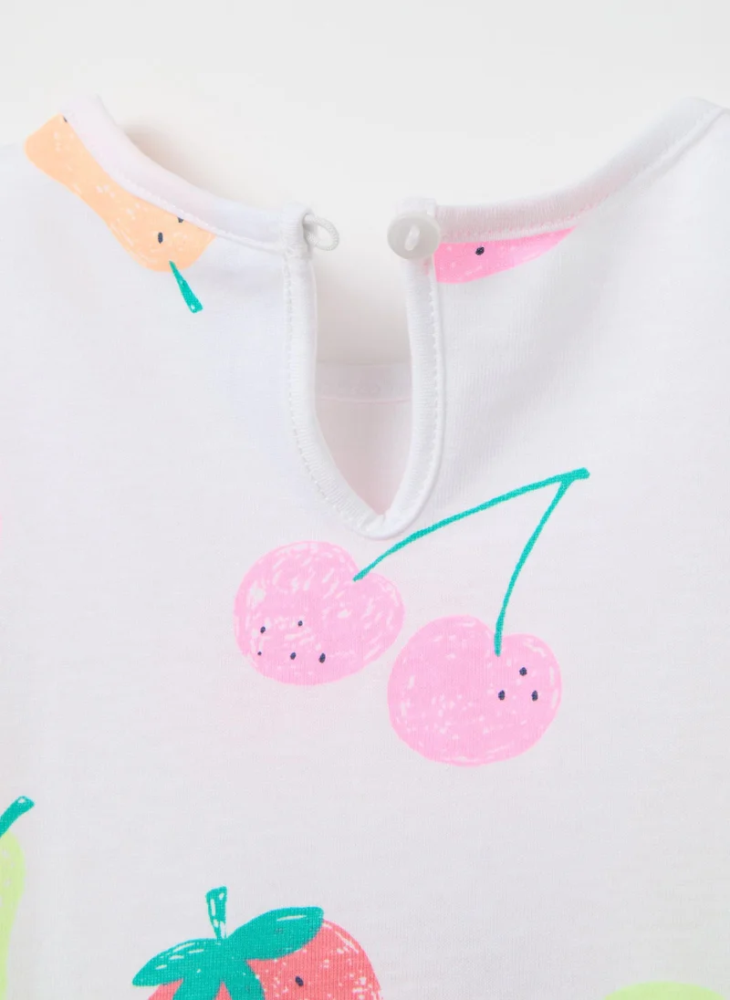 Ovs Short-Sleeve T-Shirt With Colourful Fruit Design