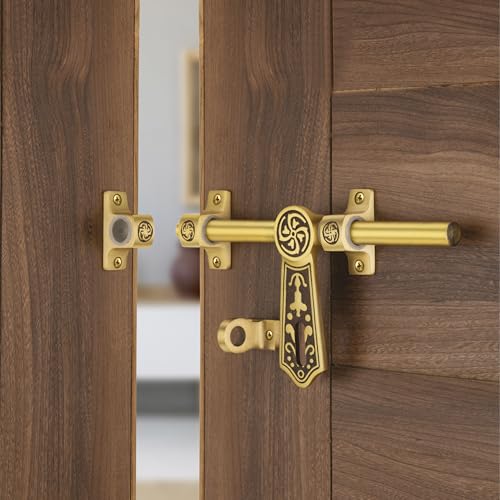 COMPASS Coin Series Brass Heavy Aldrop for Single Door for Home/Office Door (Coffee Antique, 10 Inch) - Image 1