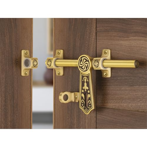 COMPASS Coin Series Brass Heavy Aldrop for Single Door for Home/Office Door (Coffee Antique, 10 Inch) - Image 4