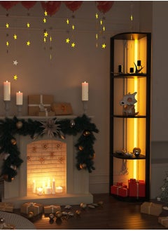 LOOPITYS Floor lamp 5 Tiers Corner Shelf with Light Tall Display Shelf for Collectibles Control Multiple Color Lights Remote Control Floor Lamp with Shelf Supports Dimming for Living Room Bedroom Home Black 44x15x33 cm  - Image 2