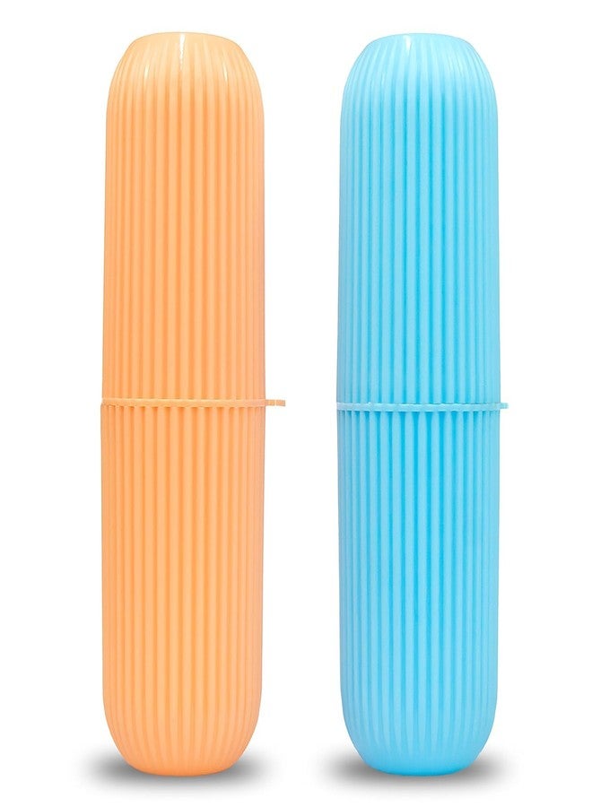 INEFFABLE Toothbrush and Toothpaste Holder Case | Plastic Toothbrush Storage Box for Bathroom, Home and Travel Use (Multicolor | Pack of 2) - Image 1