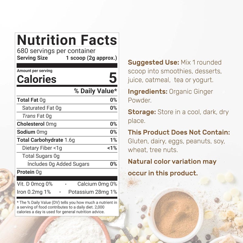 DEAL SUPPLEMENT Organic Ginger Powder 3LB - Image 2