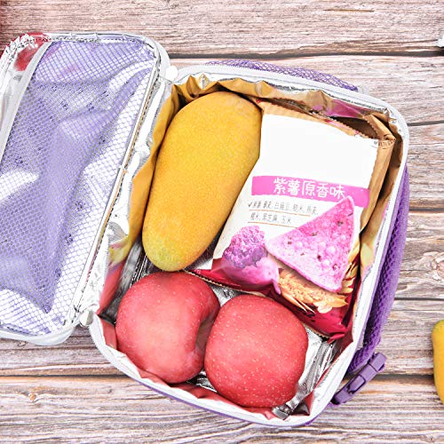 Amersun Kids Lunch Box, Insulated School Lunch Bag with Padded Liner Keep Food Warm Cold for Long Time,Water-resistant Thermal Travel Office Lunch Cooler for Girls Boy-2 Pocket,LB005-P - Image 3