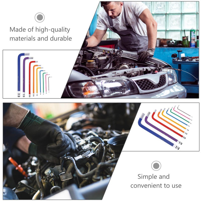 9 قطعة مجموعة مفكات سداسية ملونة بنهاية كروية من فولاذ عالي الصلابة لنماذج التحكم عن بعد - Image 4