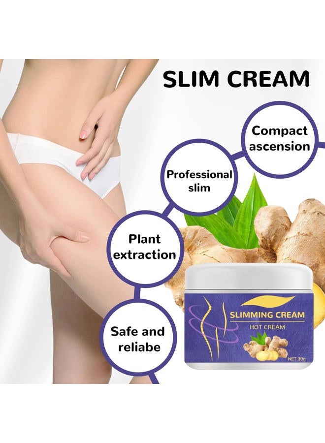 Grospe 2PCS Ginger Slimming Cream, Belly Firming and Fat Burning Gel for Navel, Arm, Leg - Weight Loss Skin Firming Moisturizing Massage for Cellulite, Soothing, Relaxing, Tightening & Slimming - Image 2