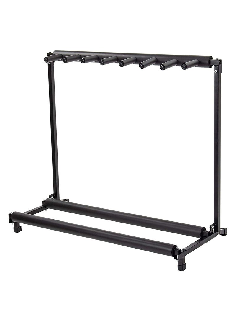 Megarya Display4top Multi Guitar Stand 7 Holder Foldable Universal Display Rack - Portable Black Guitar Holder.Padding for Classical Acoustic, Electric, Bass Guitar - Image 1