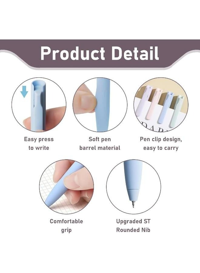 موراندي أقلام جل ملونة لتدوين الملاحظات، 6 أقلام جل باستيل حبر ملون سريع الجفاف ولا يترك أي آثار، قلم لطيف قابل للسحب برأس رفيع 0.5 مم للتدوين، قلم حبر جل جمالي للكتابة بسلاسة - Image 3