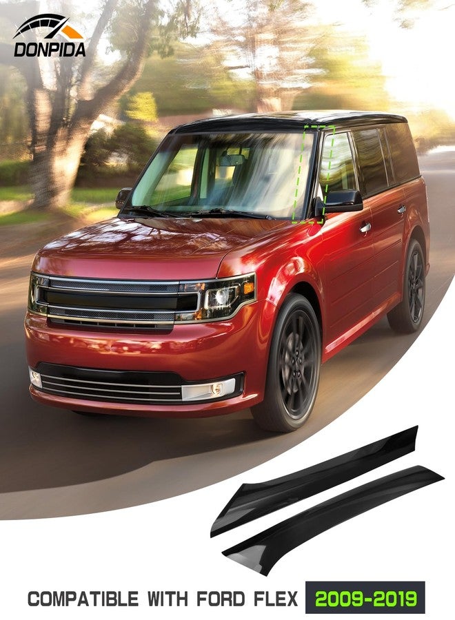 Donpida A Pillar Trim Molding Windshields A-Pillar Trim Panels Compatible with Ford Flex 2009-2019 Replacement for OE BA8Z7403145AA BA8Z7403136AA Decorative Panels Kit 2PCS A-Pillar Exterior Panel - Image 2