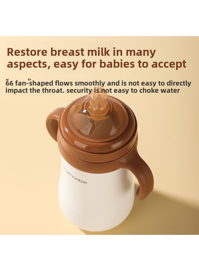 Thermally Insulated Stainless Steel 316 Water Cup With Straw For Babies And Children Anti-Choking Learning Drinking Cup With Handle-Color:Coffee-Capacity:Coffee Straw Cover - Image 3