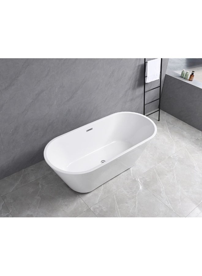 DANUBE HOME Milano Freestanding Bathtub Oval Wa5012-1 170X75Cm White | Acrylic Free Standing Bathtub | Floor Standing Bath Tub For Toilet Bathroom Washroom - White  - Image 2