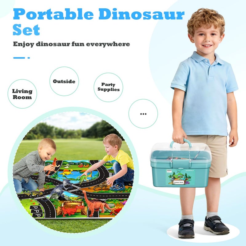 Kiddiworld Dinosaur Toys for 3 4 5 Year Old Boys Gifts, 25 Pieces Dinosaurs Toys for Kids 3-5-7, Dino Figures Activity Play Mat Christmas Birthday Gifts for Girls Toddler Toy Age 2-4 - Image 5