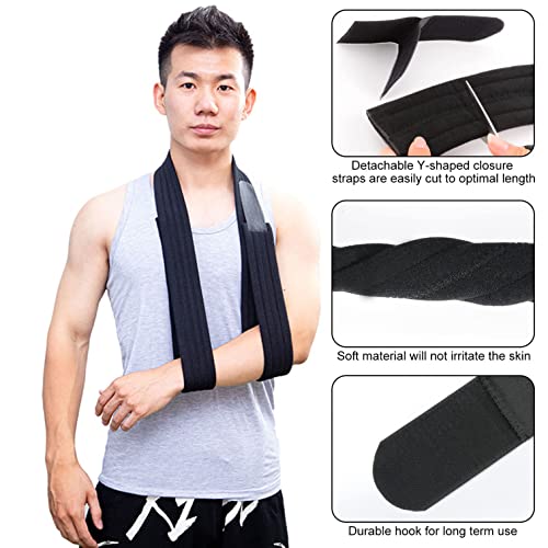 Wisexplorer 71inch/180cm Shoulder Immobilizer Arm Sling, Adjustable Lightweight&Comfortable Effective Medical Arm Support Sling for Rotator Cuff Torn Arm Wrist Hand Elbow Injury, Broken & Fractured Bones(Black) - Image 3