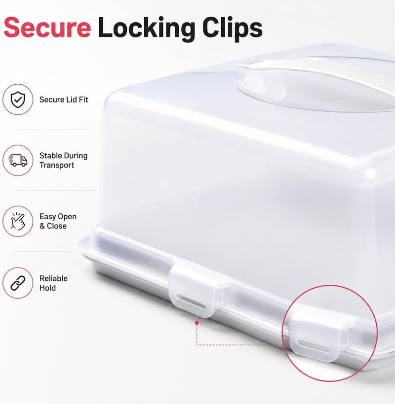 ACCURATE Plastic Cake Box, White (SQUARE) - Image 3