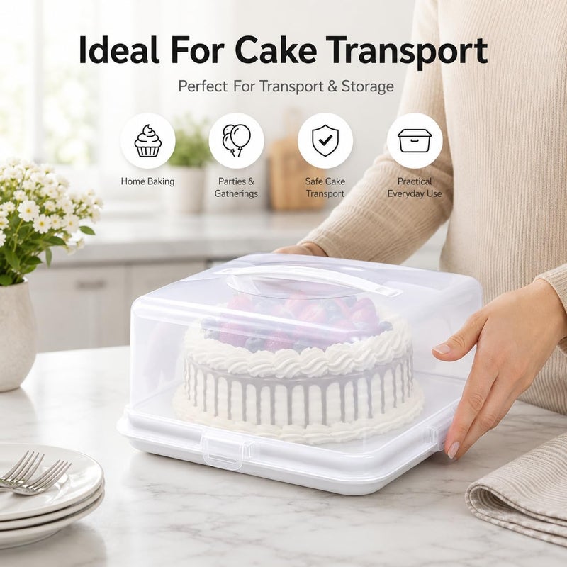 ACCURATE Plastic Cake Box, White (SQUARE) - Image 5