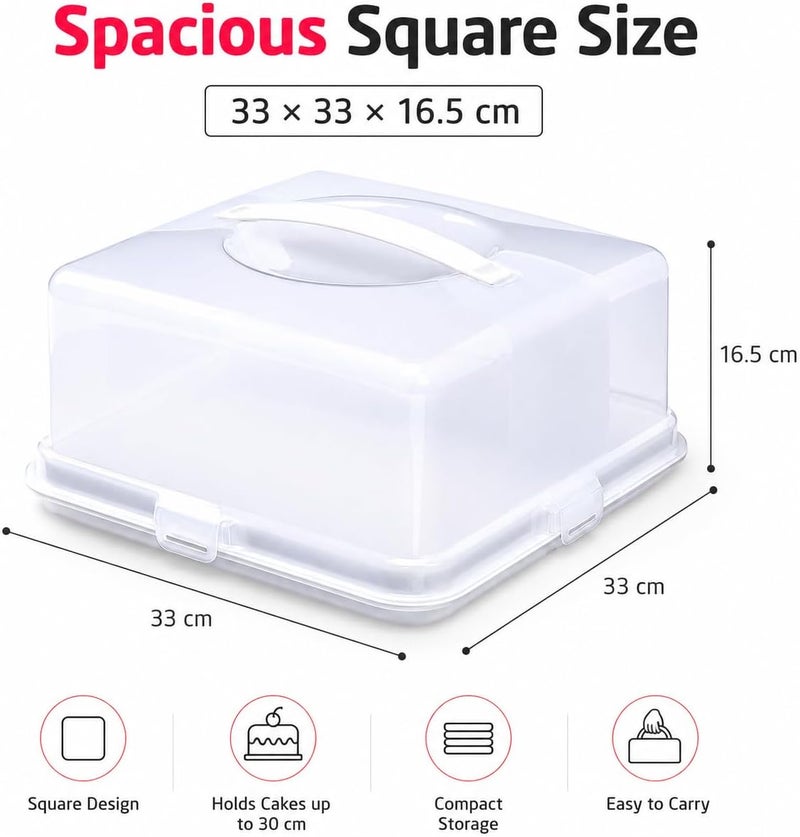 ACCURATE Plastic Cake Box, White (SQUARE) - Image 2