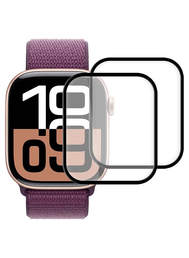 O Ozone (Pack of 2) Screen Protector for Apple Watch Series 10 42mm,Self-Healing HD Clear Flexible TPU Film,Easy Installation Screen Protector - Black - Image 1