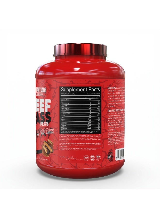 RED REX Beef Mass Plus Gainer Powder - Chocolate Peanut Butter Flavor - 6lb (2.72kg) - 50 g Protein Per Serving - 8 Servings - Image 2