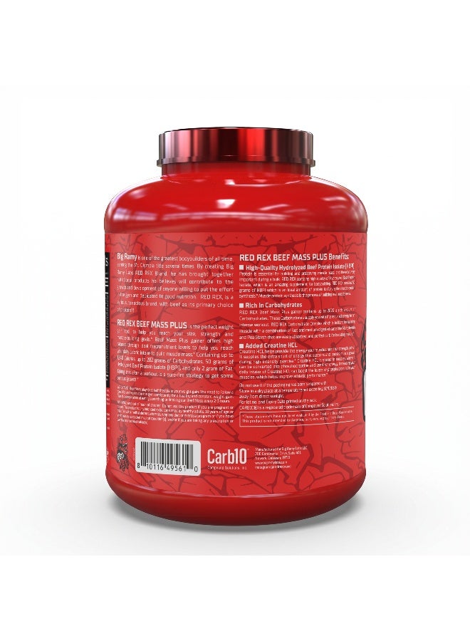 RED REX Beef Mass Plus Gainer Powder - Chocolate Peanut Butter Flavor - 6lb (2.72kg) - 50 g Protein Per Serving - 8 Servings - Image 3