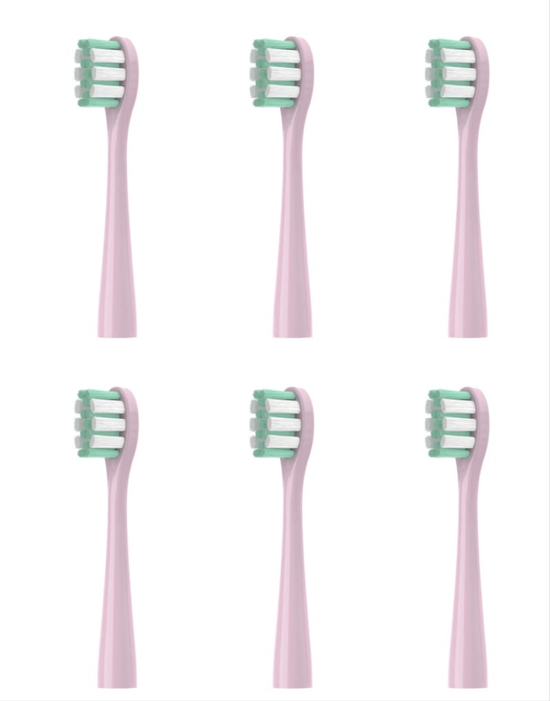 Showsee Replacement Electric Toothbrush Heads, Soft Bristles for ShowSee D1/d2/d3, 6 Pack, Pink - Image 1