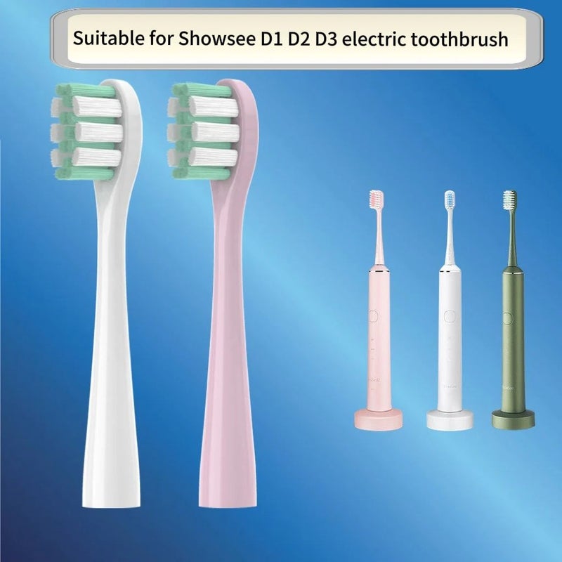 Showsee Replacement Electric Toothbrush Heads, Soft Bristles for ShowSee D1/d2/d3, 6 Pack, Pink - Image 2