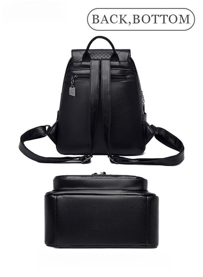 MIXDE Women's New Women's Bag Shoulder Bag Trendy Fashion Soft Leather Mommy Casual Large-Capacity Backpack Fashionable on The Street Tidy Storage - Image 3